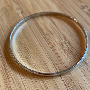 Rhodium-plated Silver Bangle Bracelet